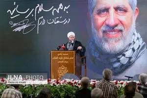 مراسم سالگرد شهادت اسماعیل هنیه و چهلم سردار ایزدی